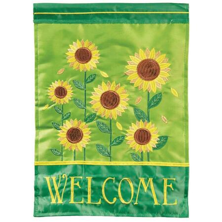 RECINTO 13 x 18 in. Welcome Sunflower Polyester Printed Garden Flag RE3458016